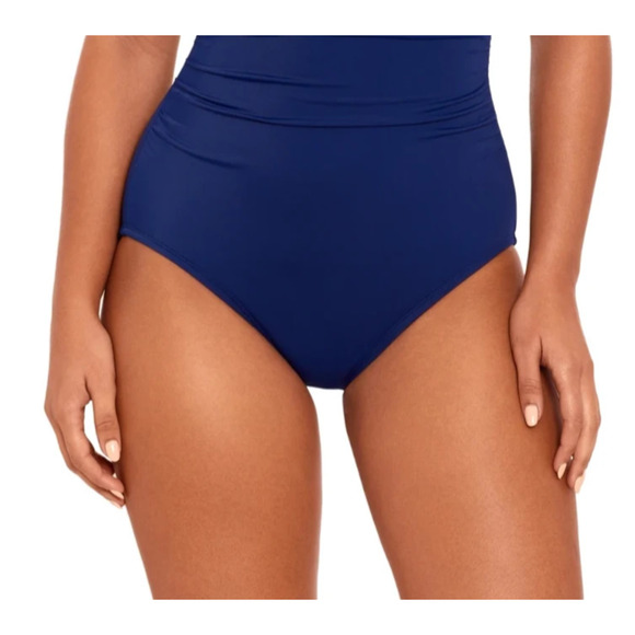 Time and Tru Womens‎ Bandeau Twist Front One Piece Swimsuit Navy Size S (4-6) - Picture 5 of 6